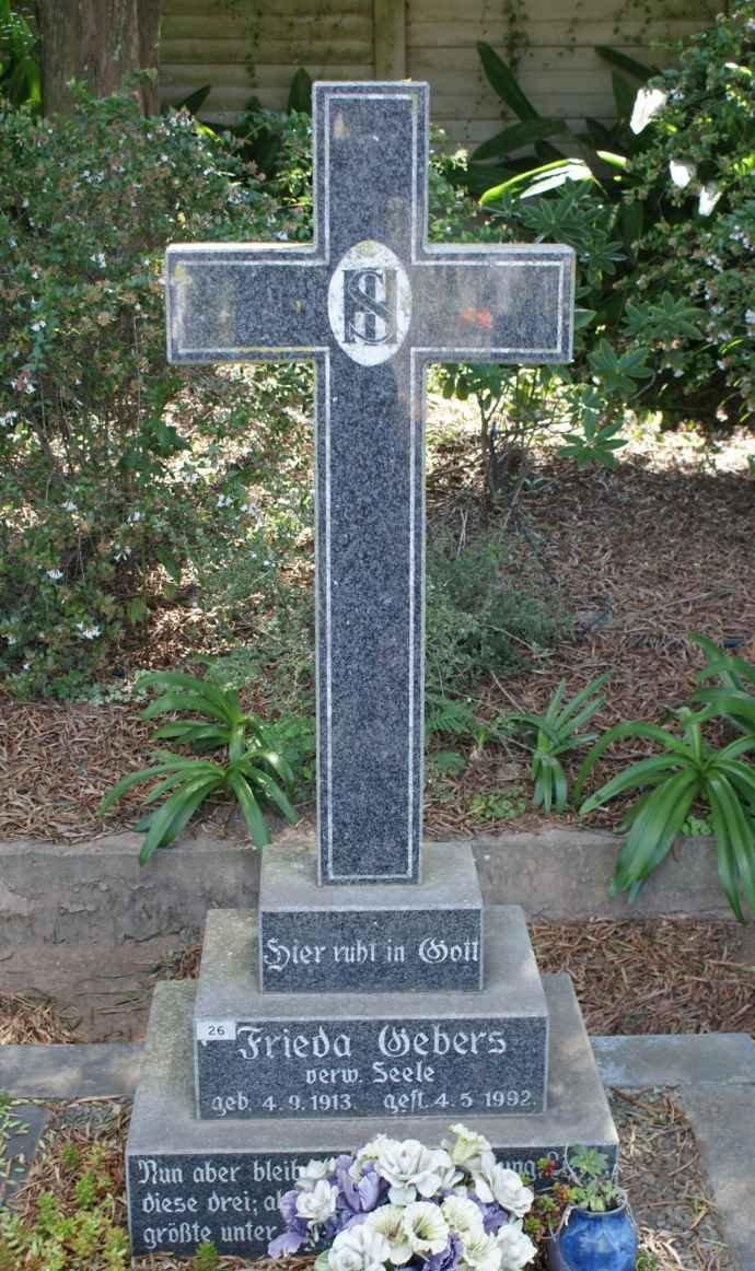 WEBERS Frieda nee SEELE 1913-1992
