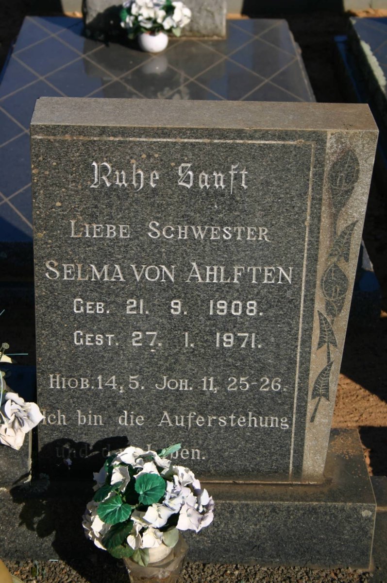 AHLFTEN Selma, von 1908-1971