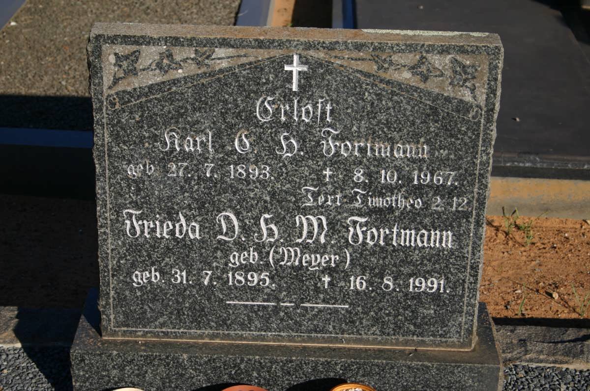 FORTMANN Karl C.H. 1893-1967 &amp; Frieda D.H.M. MEYER 1895-1991