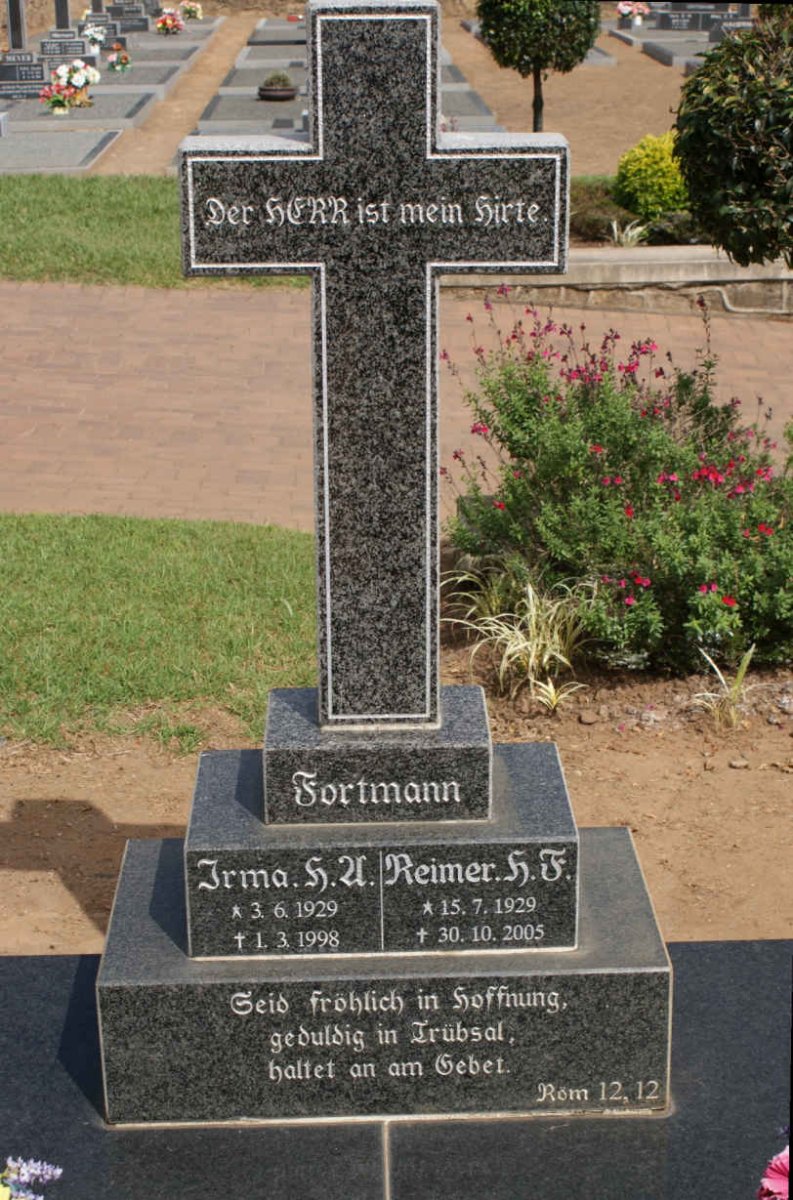 FORTMANN Reimer H.F. 1929-2005 &amp; Irma H.A. 1929-1998