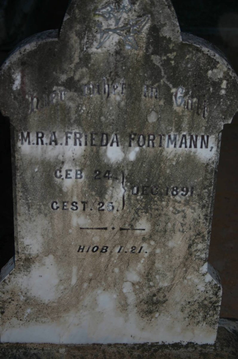 FORTMANN M.R.A. Frieda 1891-1891