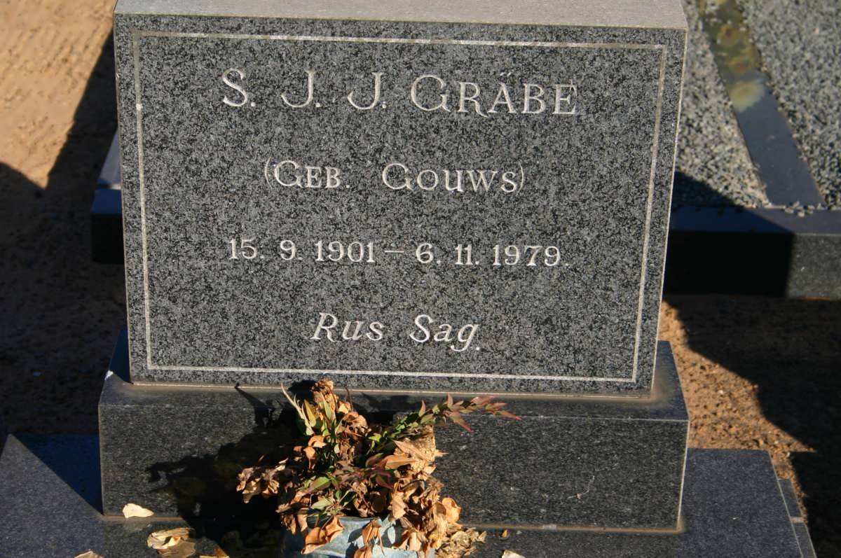 GRABE S.J.J. nee GOUWS 1901-1979