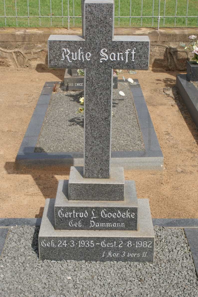 GOEDEKE Gertrud L. nee DAMMANN 1935-1982