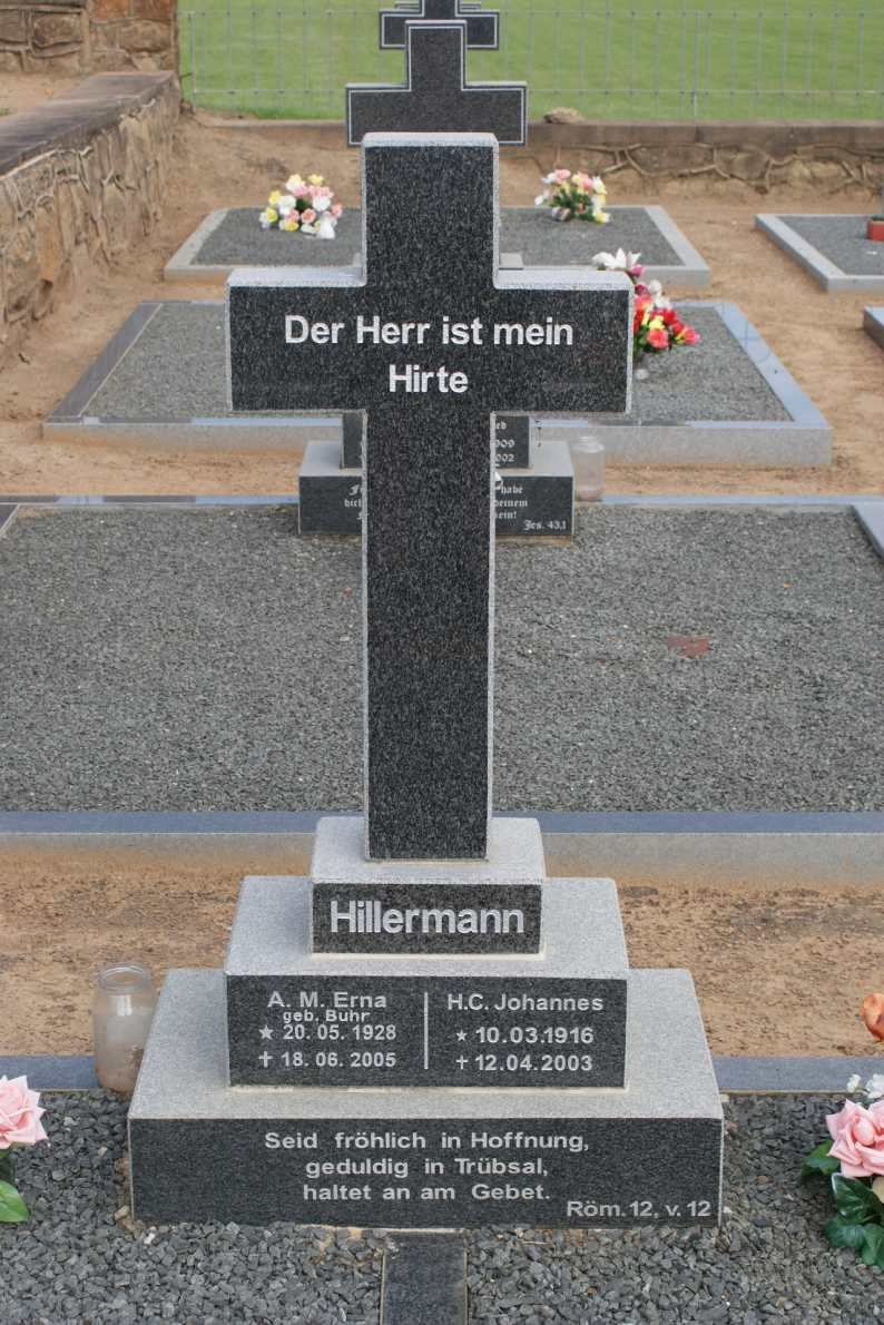 HILLERMANN H.C. Johannes 1916-2003 &amp; A.M. Erna BUHR 1928-2005