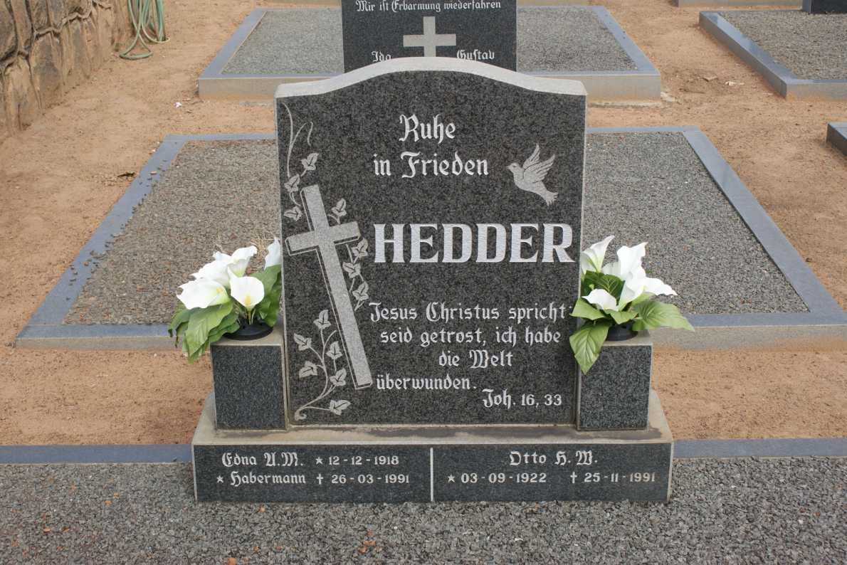 HEDDER Otto H.W. 1922-1991 &amp; Edna A.M. HABERMANN 1918-1991