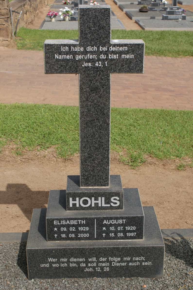 HOHLS August 1920-1997 &amp; Elisabeth 1929-2000