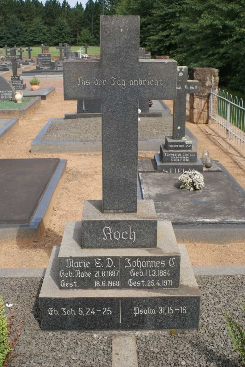 KOCH Johannes C. 1884-1971 &amp; Marie G.D. RABE 1887-1968