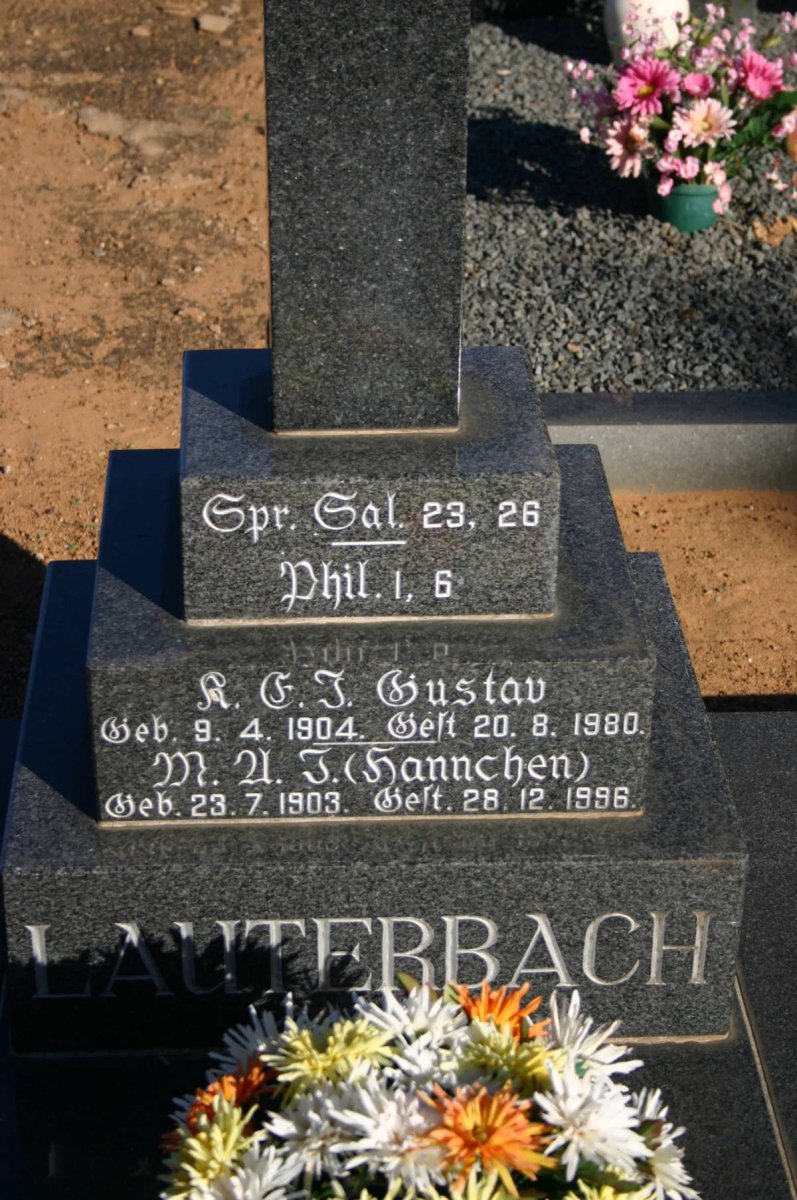 LAUTERBACH K.E.J. Gustav 1904-1980 &amp; M.U.J. 1903-1996