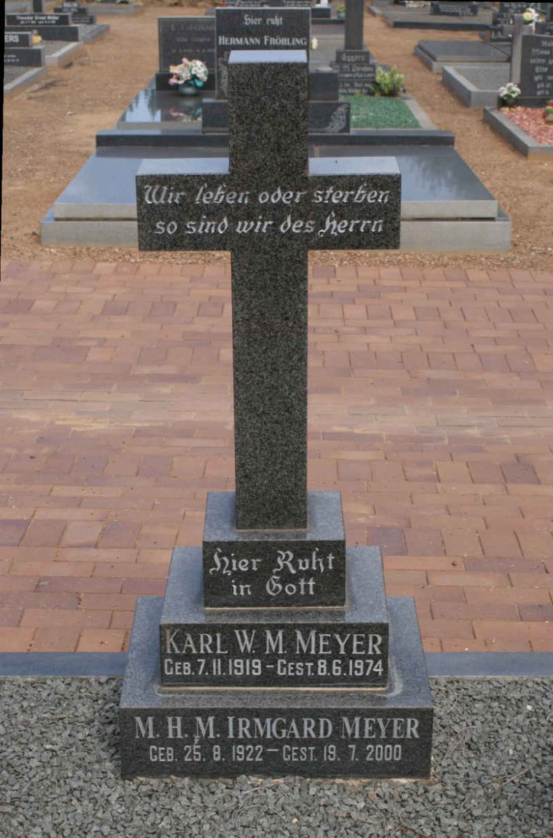 MEYER Karl W.M. 1919-1974 &amp; M.H.M. Irmgard 1922-2000