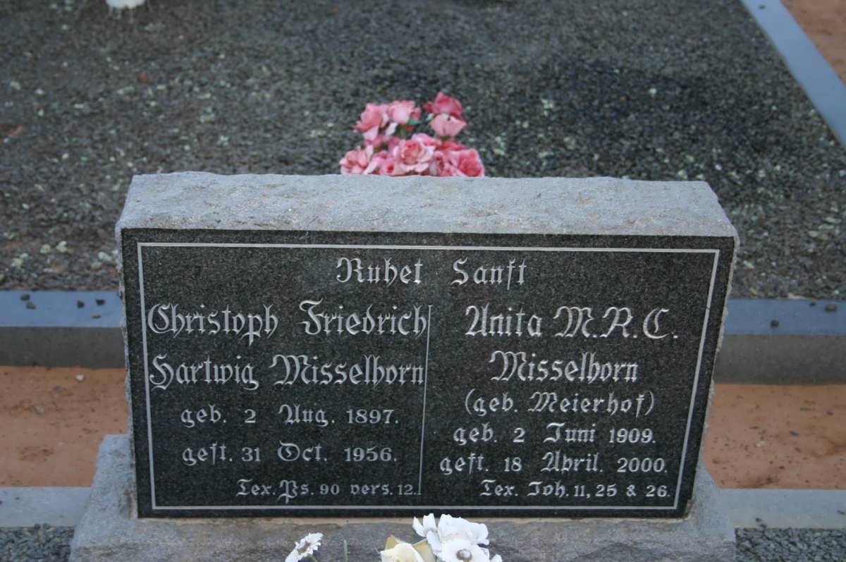 MISSELHORN Christoph Friedrich Hartwig 1897-1956 &amp; Anita M.R.C. MEIERHOF 1909-2000