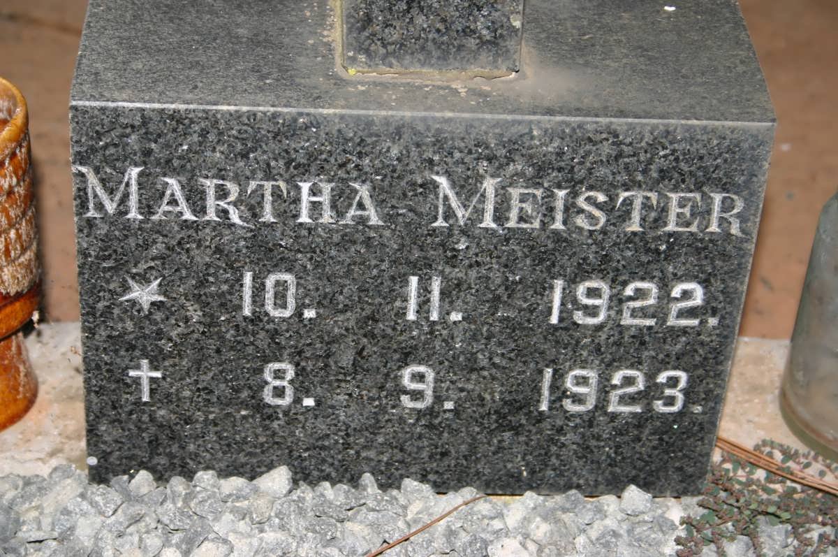 MEISTER Martha 1922-1923