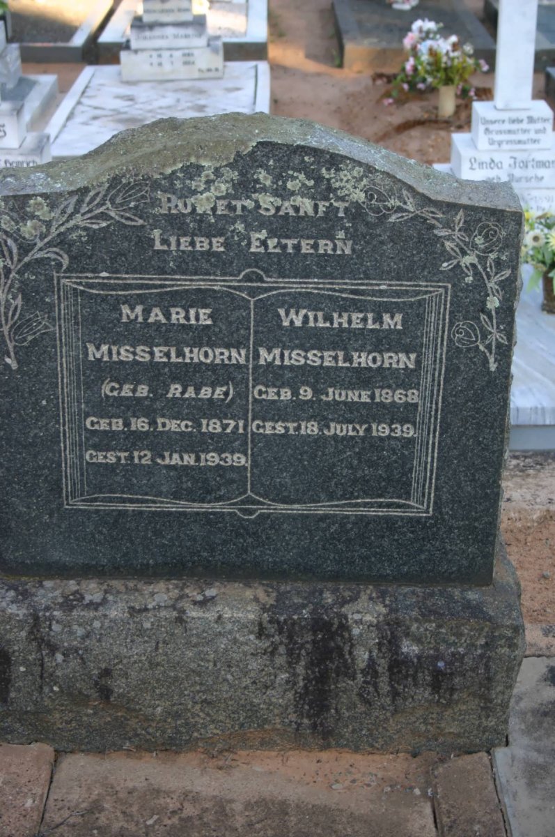 MISSELHORN Wilhelm 1868-1939 &amp; Marie RABE 1871-1939