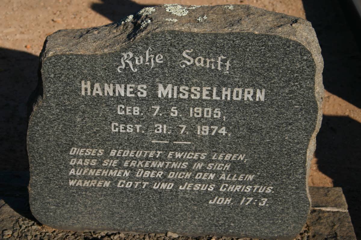 MISSELHORN Hannes 1905-1974