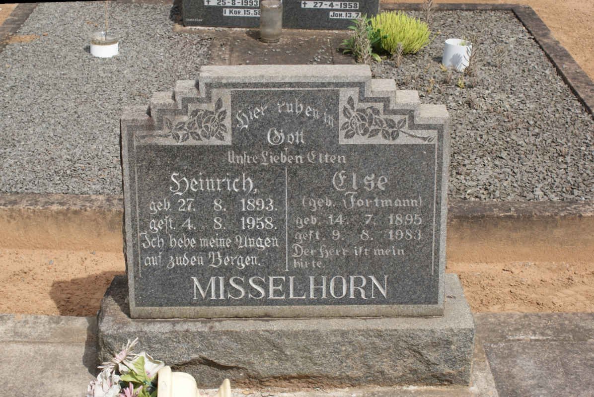 MISSELHORN Heinrich 1893-1958 &amp; Else FORTMANN 1896-1983
