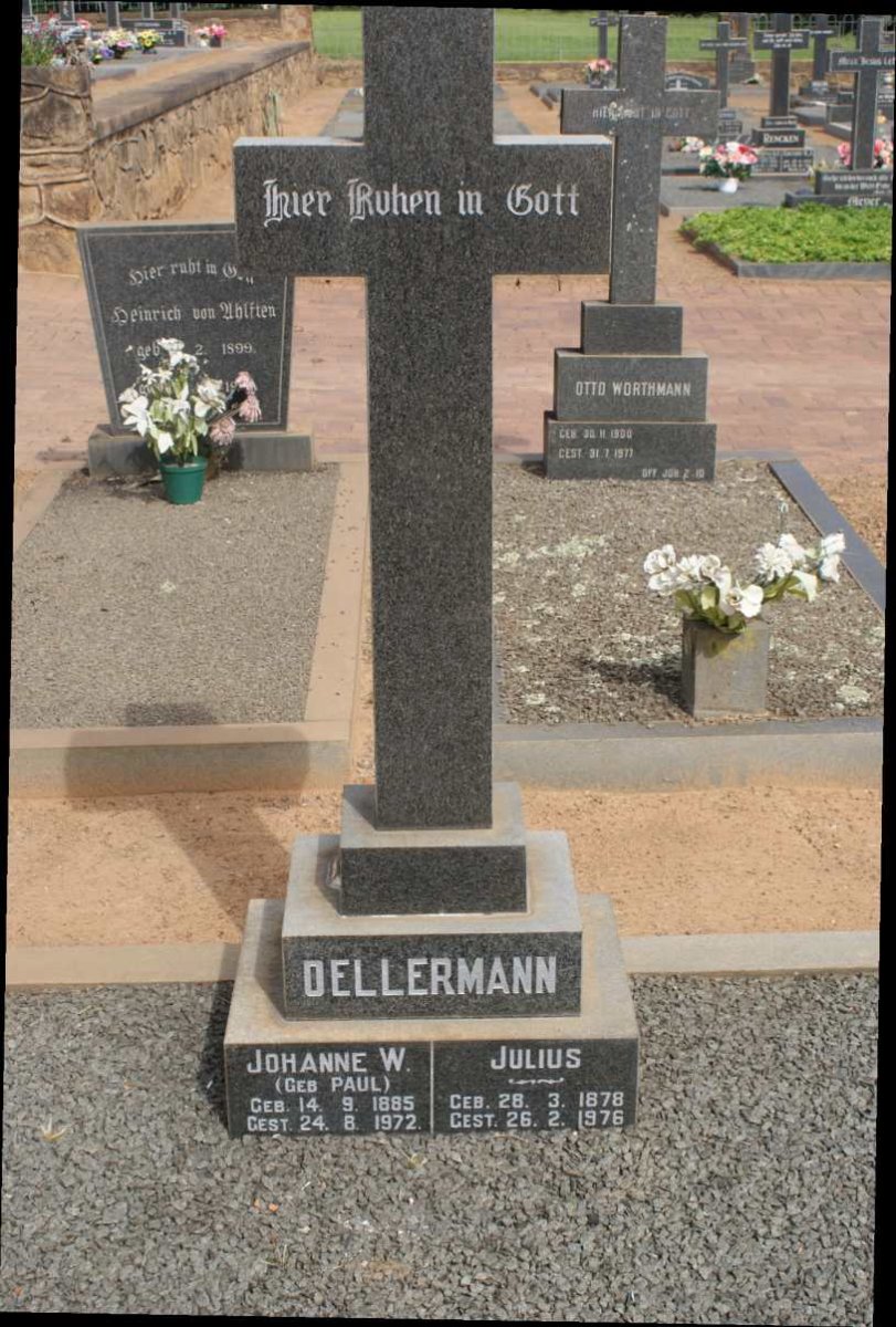OELLERMANN Julius 1878-1976 &amp; Johanne W. PAUL 1885-1972