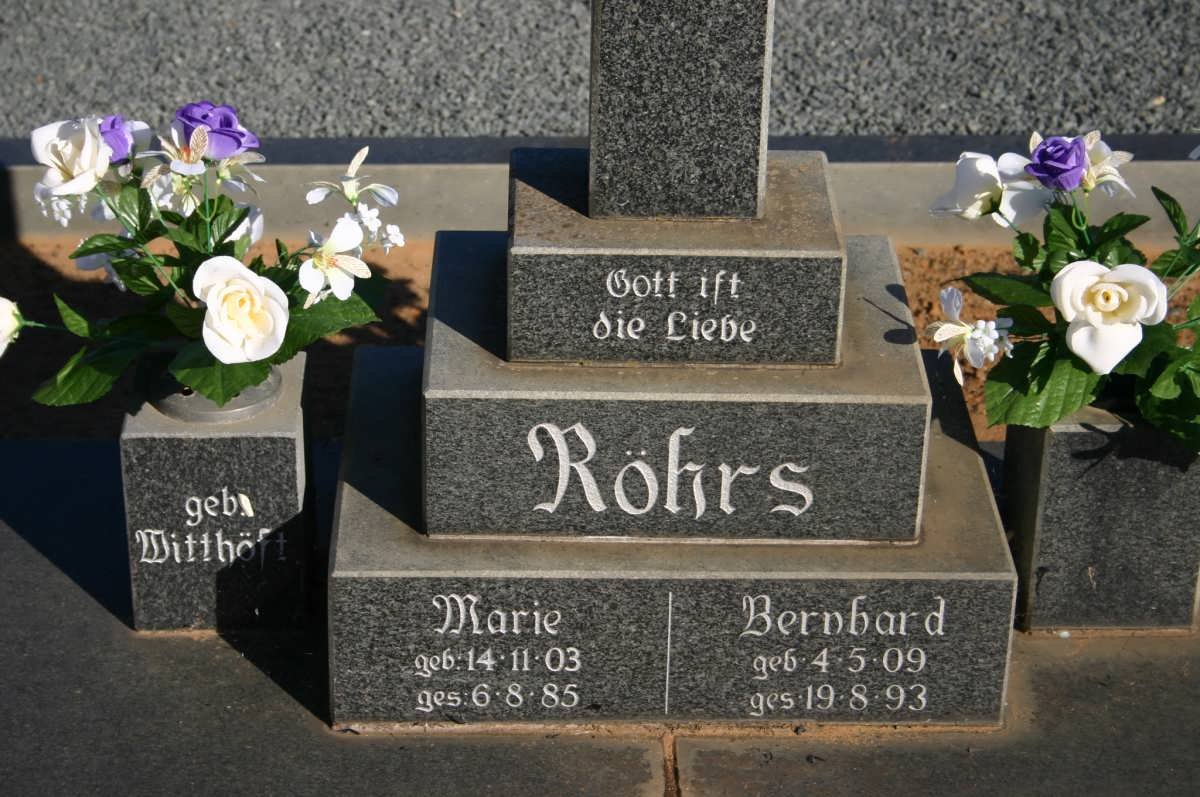 RÖHRS Bernhard 1909-1993 &amp; Marie WITTHÖFT 1903-1985
