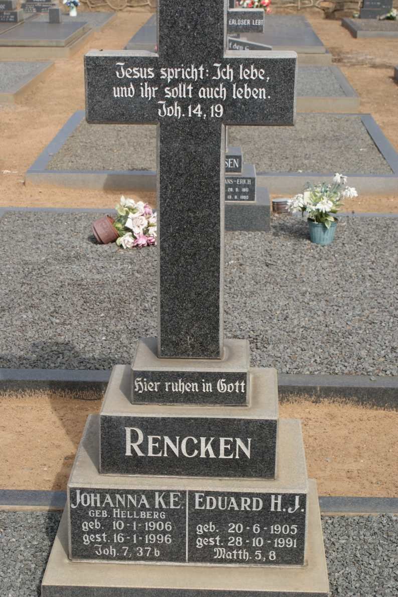 RENCKEN Eduard H.J. 1905-1991 &amp; Johanna K.E. HELLBERG 1906-1996