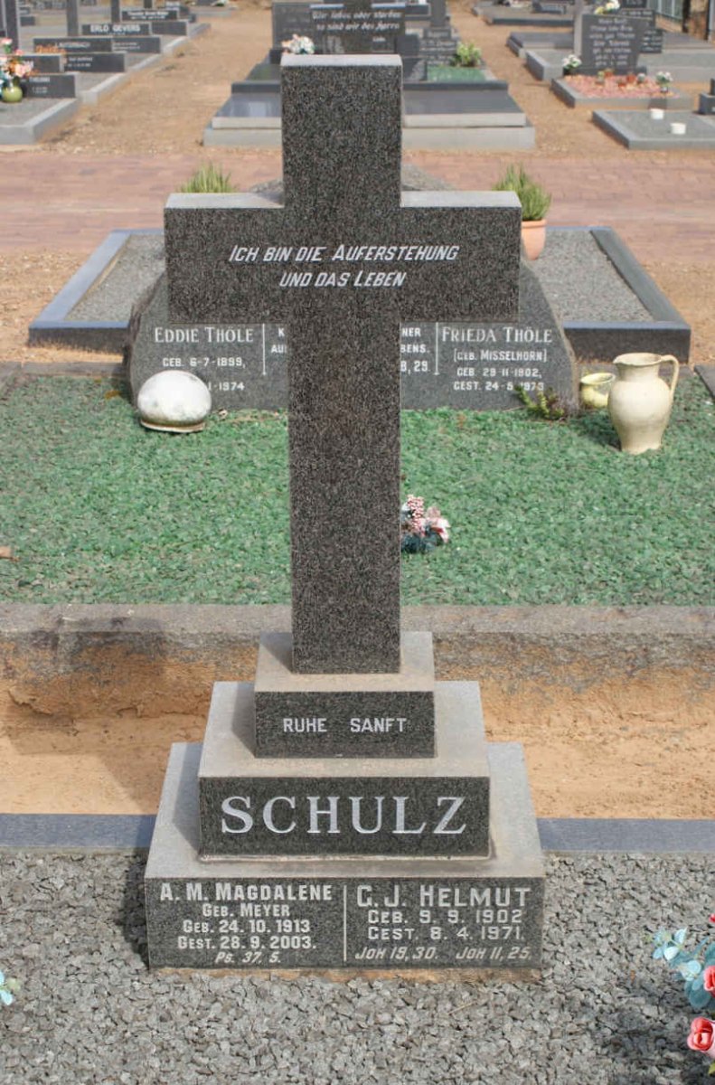 SCHULZ G.J. Helmut 1902-1971 &amp; A.M. Magdalene MEYER 1913-2003