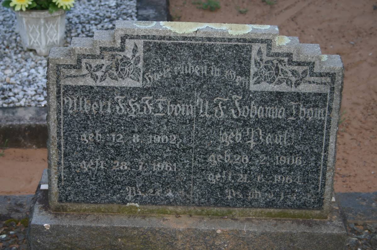 THOM Albert F.H.J. 1902-1961 &amp; U.F.Johanna PAUL 1906-1964