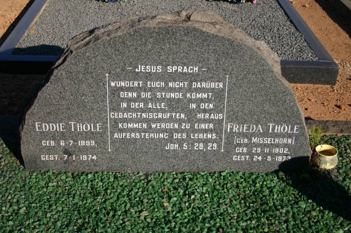 THÖLE Eddie 1899-1974 &amp; Frieda MISSELHORN 1902-1973