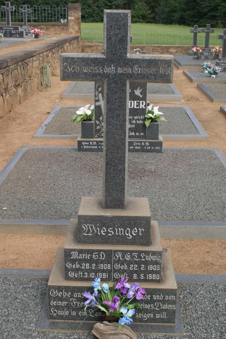 WIESINGER K.E.T. Ludwig 1905-1980 &amp; Marie G.D. 1906-1991