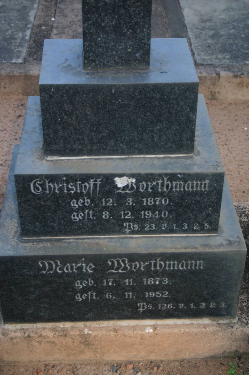 WORTHMANN Christoff 1870-1940 &amp; Marie 1873-1952