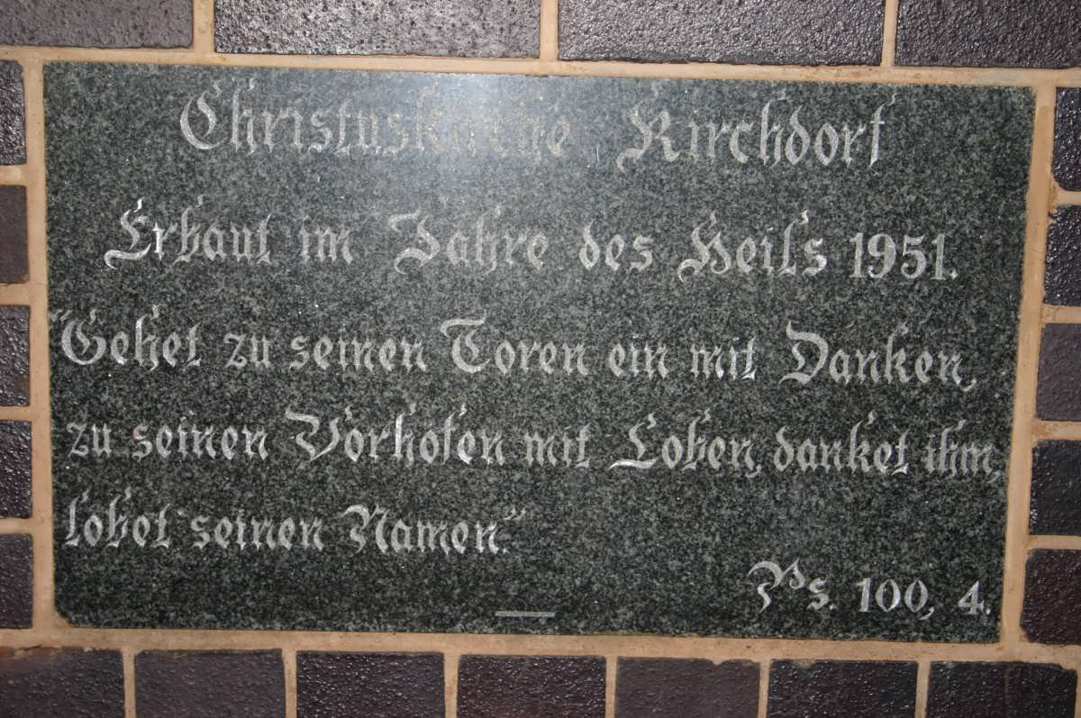 4. Plaque - Christuskirche Kirchdorf