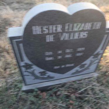 VILLIERS Hester Elizabeth, de