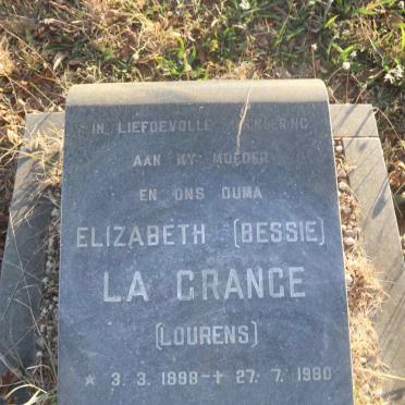 GRANGE Elizabeth, la nee LOURENS 1898-1980