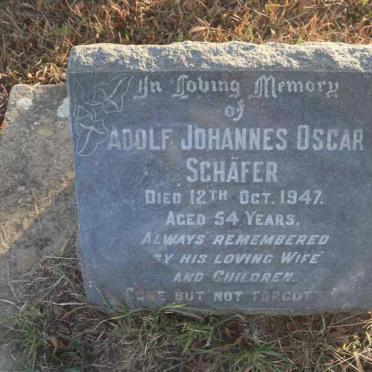 SCHAFER Adolf Johannes Oscar -1947