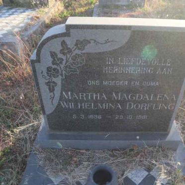 DORFLING Martha Magdalena Wilhelmina 1896-1981