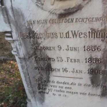 WESTHUYZEN Jacobus, v.d. 1836-1908