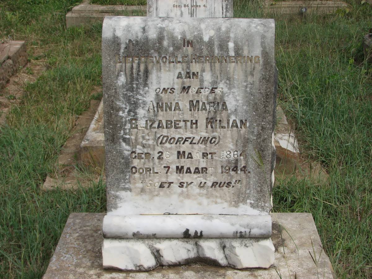 KILIAN Anna Maria Elizabeth nee DORFLING 1864-1944