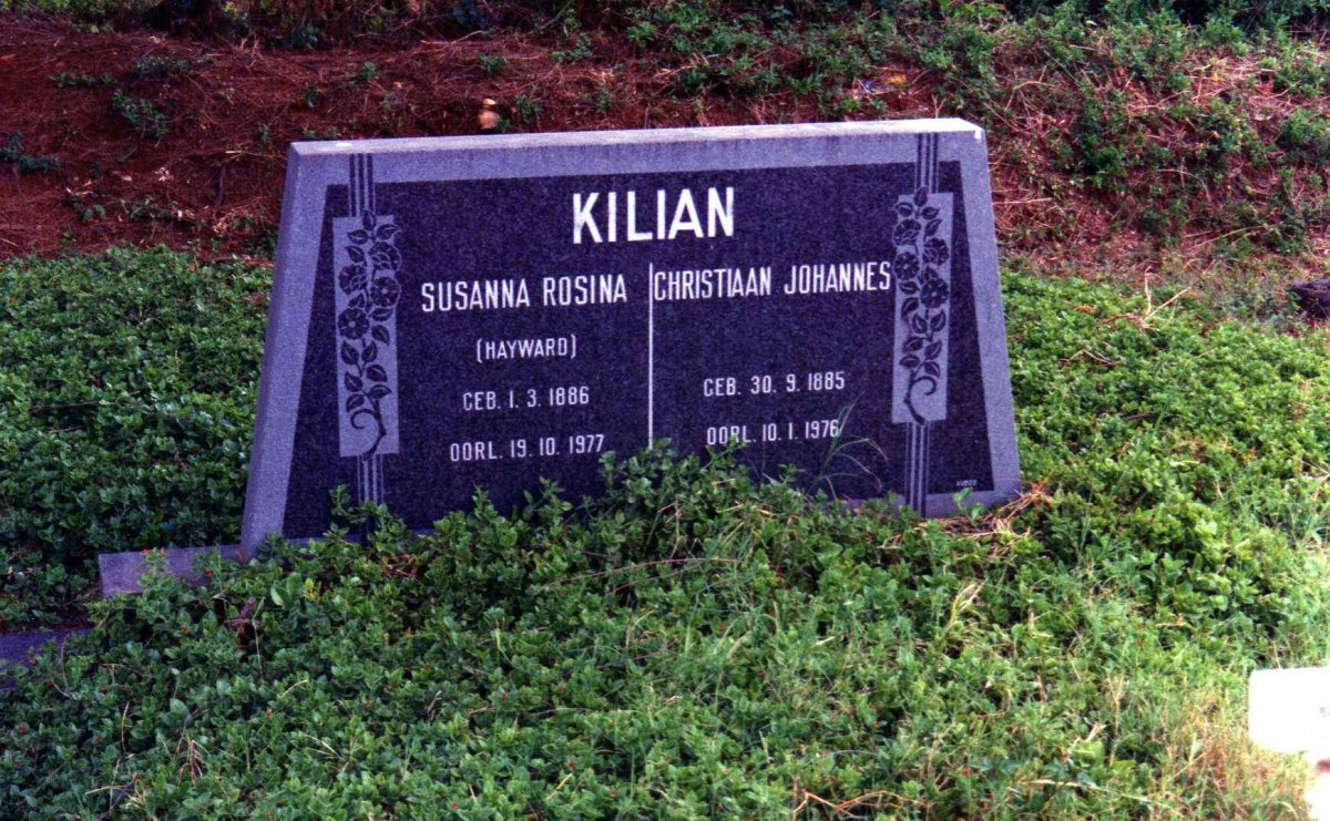 KILIAN Christiaan Johannes 1885-1976 &amp; Susanna Rosina HAYWARD 1886-1977