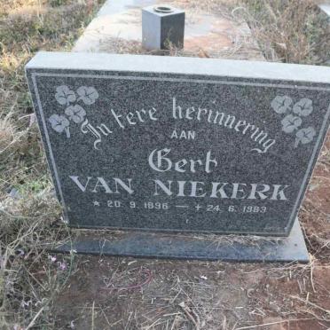 NIEKERK Gert, van 1896-1983