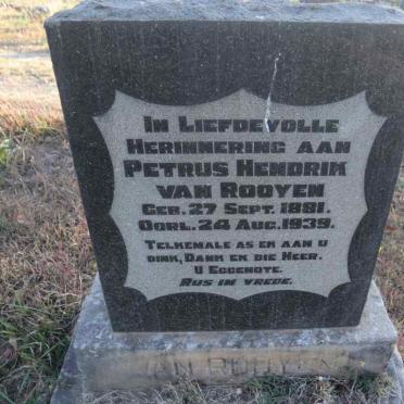 ROOYEN Petrus Hendrik, van 1881-1939