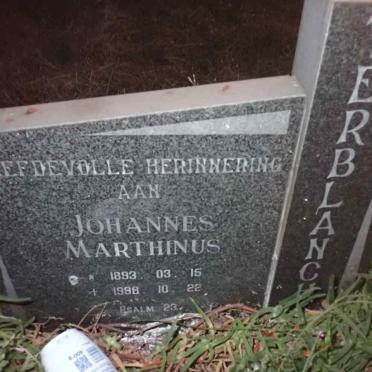 TERBLANCHE Johannes Marthinus 1893-1988