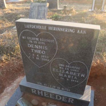 RHEEDER Dennis Theo 1930-2000 & Elizabeth Maria 1938-
