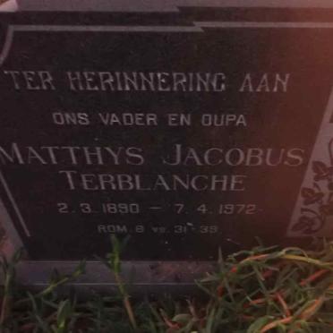 TERBLANCHE Matthys Jacobus 1890-1972