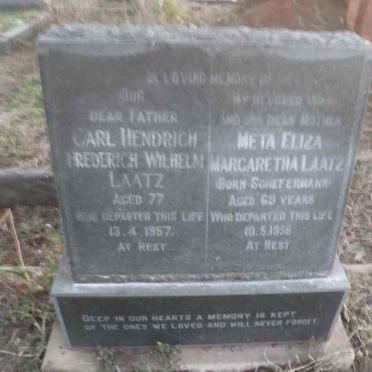 LAATZ Carl Hendrich Frederich Wilhelm -1957 & Meta Eliza Margaretha SCHEFERMANN -1958