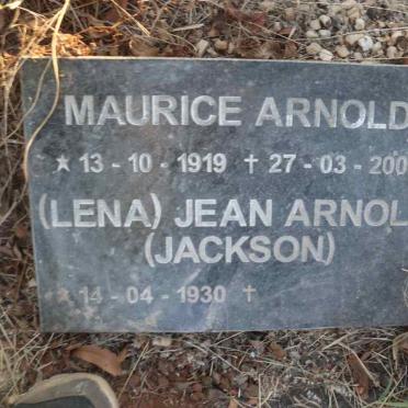 ARNOLD Maurice 1919-2006 & Jean JACKSON 1930-