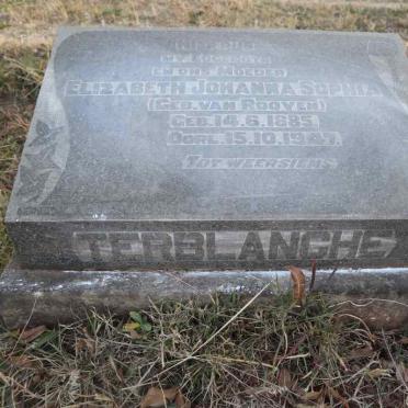 TERBLANCHE Elizabeth Johanna Sophia nee VAN ROOYEN 1885-1947 