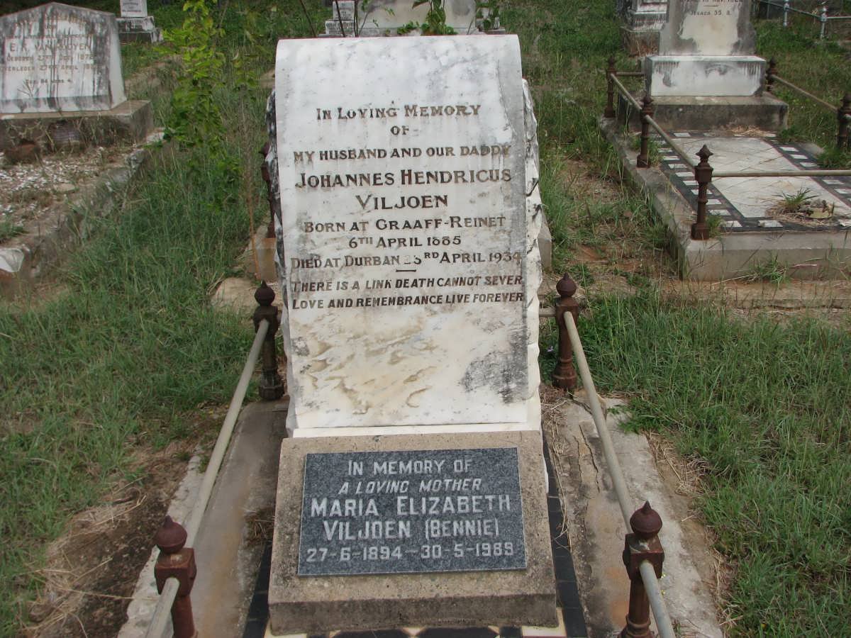 VILJOEN Johannes Hendricus 1885-1934 &amp; Maria Elizabeth BENNIE 1894-1989