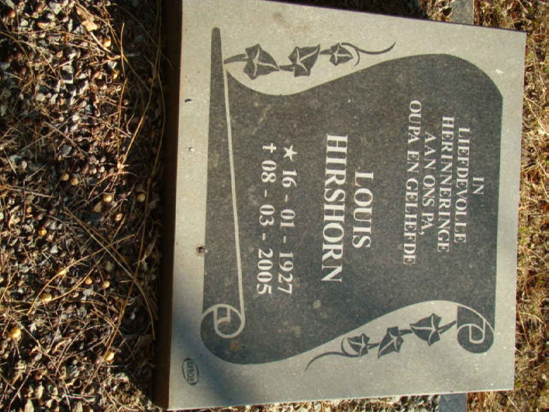 HIRSHORN Louis 1927-2005