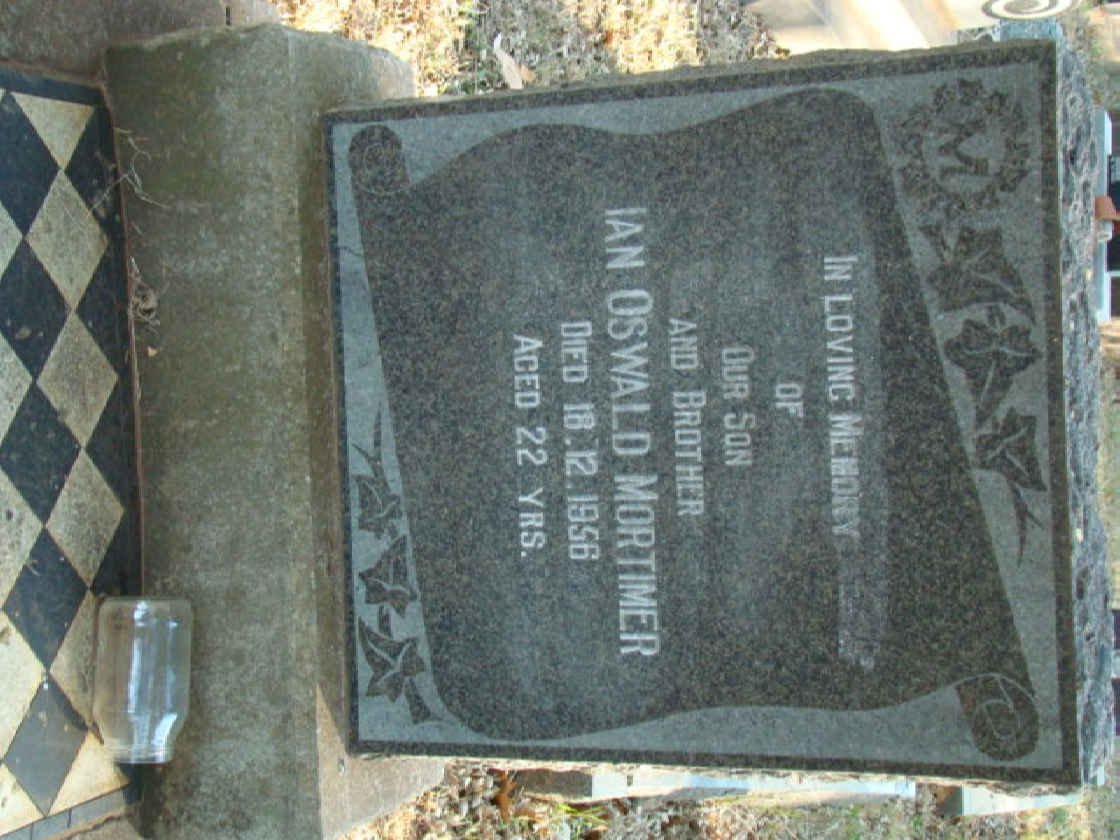 MORTIMER Ian Oswald –1956