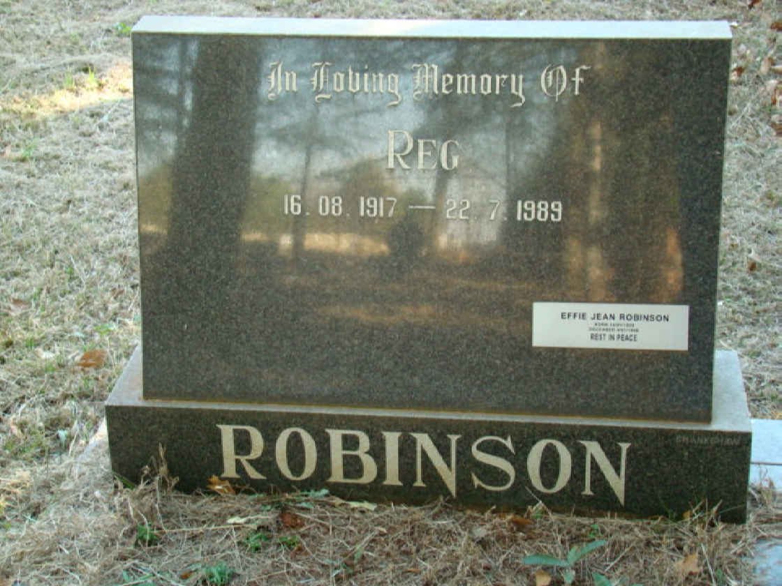 ROBINSON Reg 1917-1989 &amp; Effie Jean