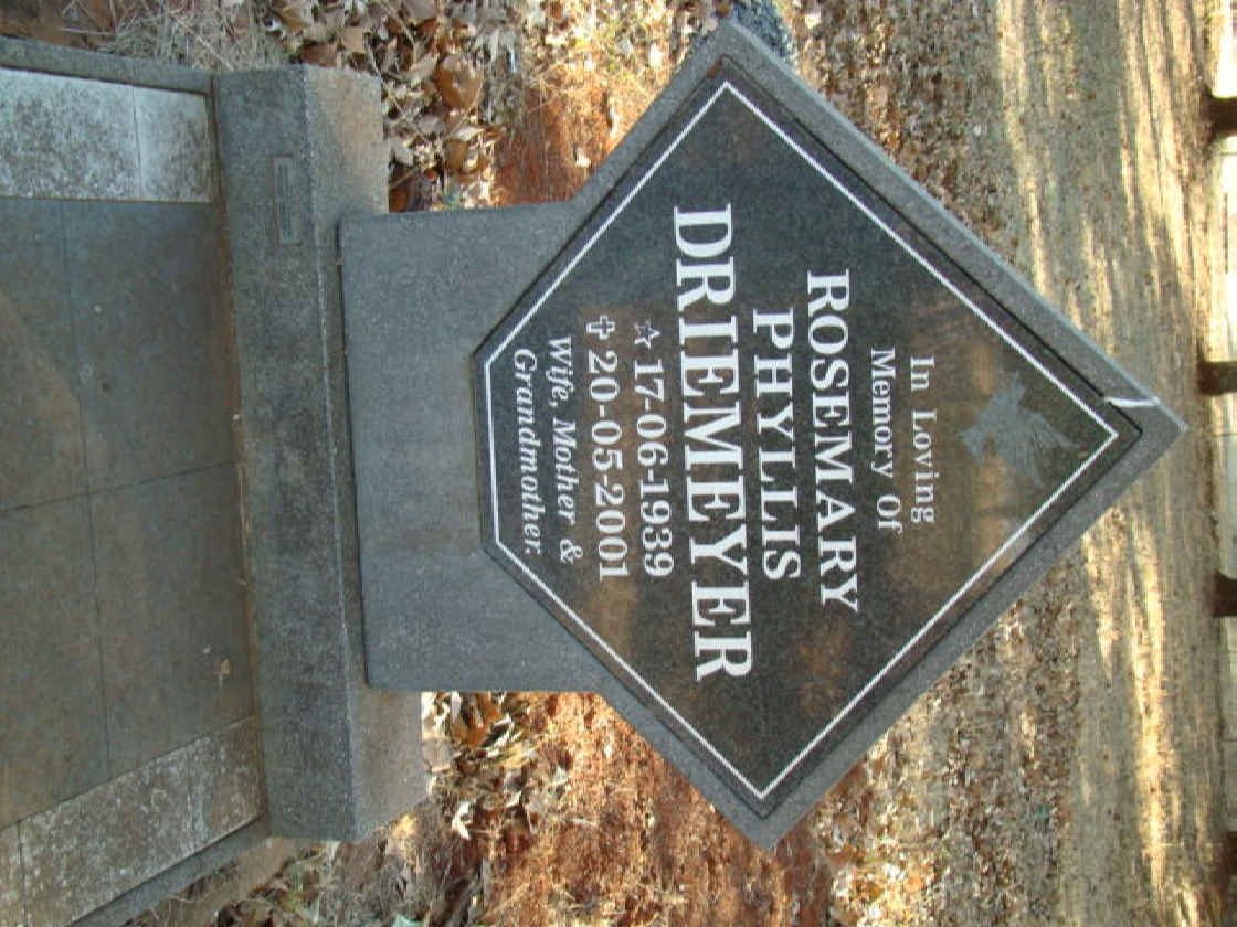 DRIEMEYER Rosemary Phyllis 1939-2001