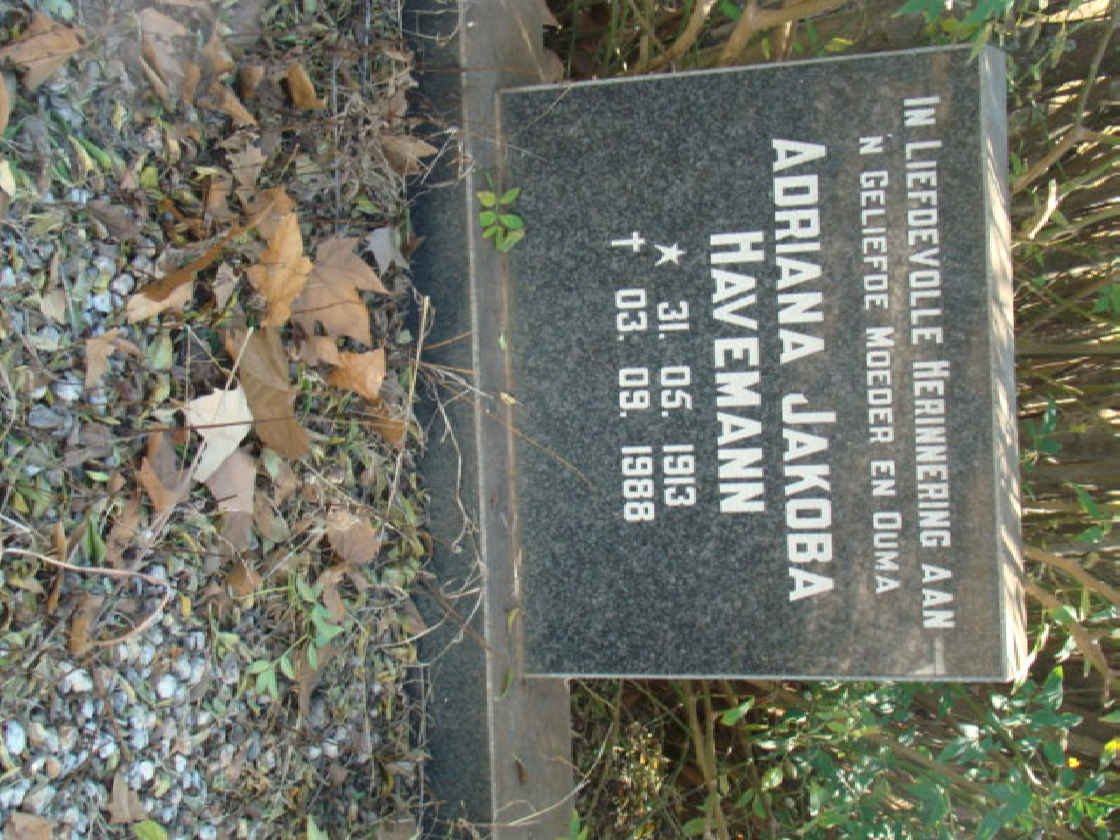 HAVEMANN Adriana Jakoba 1913-1988