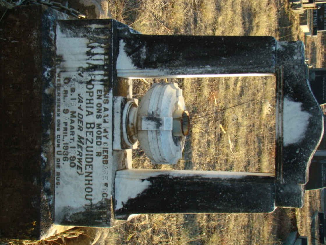 BEZUIDENHOUT Anna Sophia nee VAN DER MERWE 1890-1936