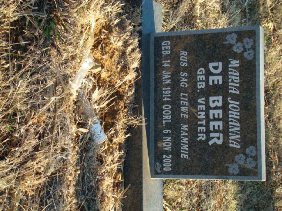 BEER Maria Johanna, de nee VENTER 1914-2000